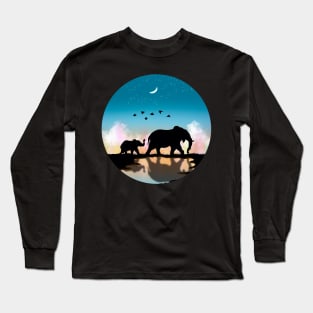 Walking Elephants Long Sleeve T-Shirt